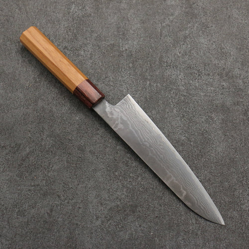 Shigeki Tanaka VG10 Damascus black dye Gyuto  210mm Keyaki (Japanese Elm) Handle - Japannywholesale