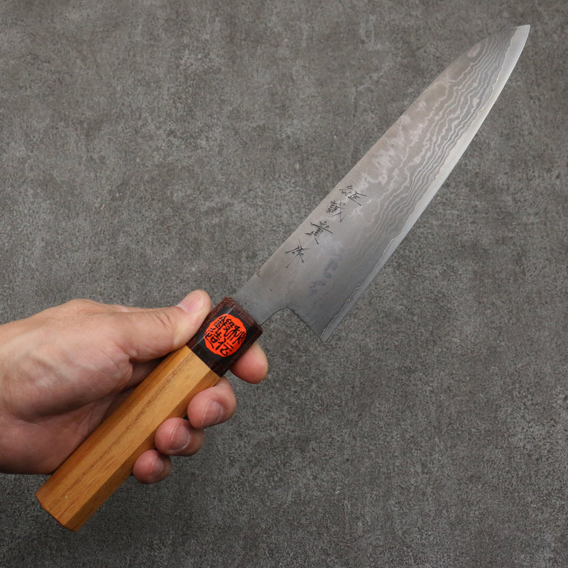 Shigeki Tanaka VG10 Damascus black dye Gyuto  210mm Keyaki (Japanese Elm) Handle - Japannywholesale