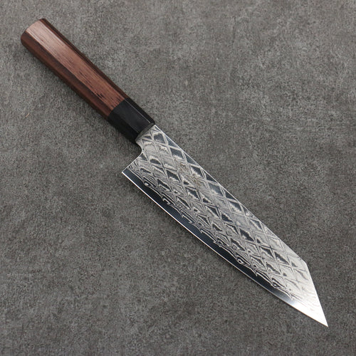 Seisuke AUS10 Mirror Crossed Bunka  180mm Rosewood (Ferrule: Black Pakka Wood) Handle - Japannywholesale