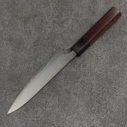 Nao Yamamoto SG2 Damascus Migaki Finished Petty-Utility  135mm Rosewood (Ferrule: Black Pakka Wood) Handle - Japannywholesale