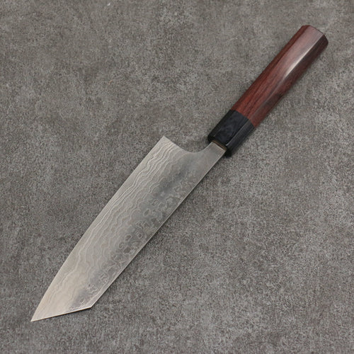 Nao Yamamoto SG2 Damascus Migaki Finished Bunka  165mm Rosewood (Ferrule: Black Pakka Wood) Handle - Japannywholesale