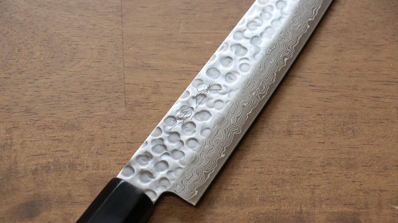 Seisuke AUS10 45 Layer Damascus Sujihiki  240mm Shitan Handle - Japannywholesale