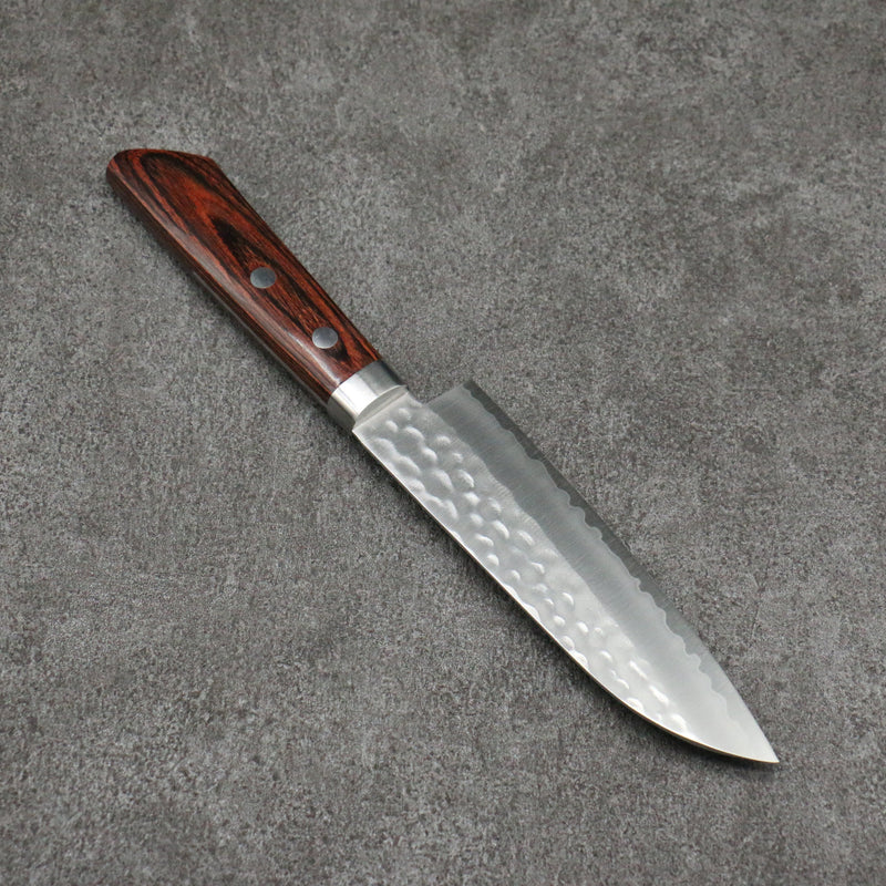 Seisuke VG1 Hammered Small Santoku Japanese Knife 135mm Mahogany Handle - Japannywholesale