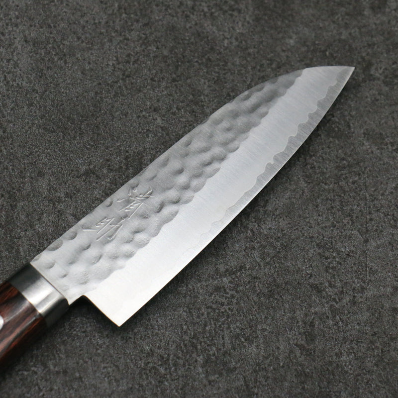 Seisuke VG1 Hammered Small Santoku Japanese Knife 135mm Mahogany Handle - Japannywholesale