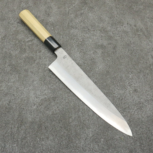 Kikuzuki White Steel No.2 Nashiji Gyuto Japanese Knife 240mm Magnolia Handle - Japannywholesale