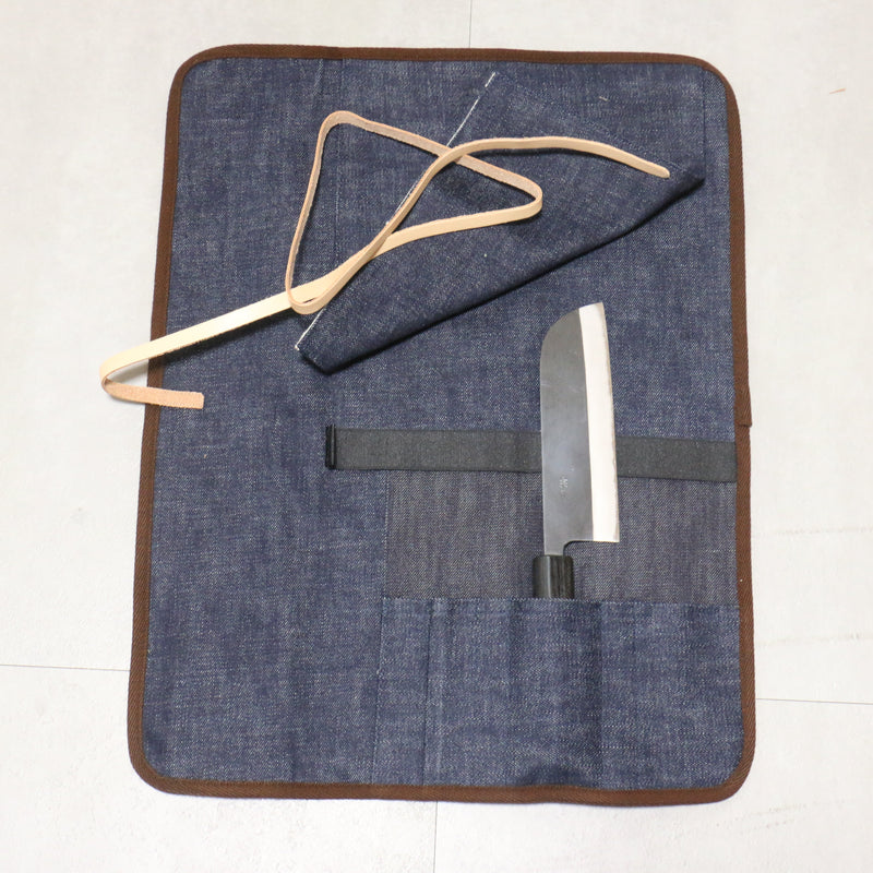 West Japan Tools Knife roll with 3 pockets Cloth Plaid  390mm x 510mm - Japannywholesale