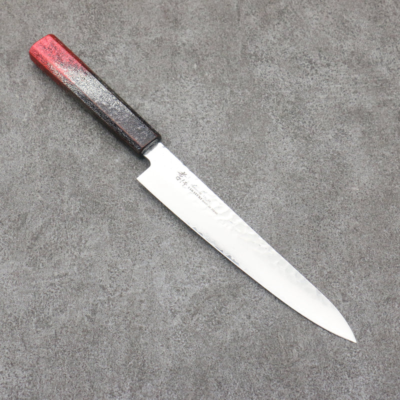 Sakai Takayuki Rinnou VG10 33 Layer Damascus Petty-Utility Japanese Knife 180mm Red Lacquered Handle - Japannywholesale