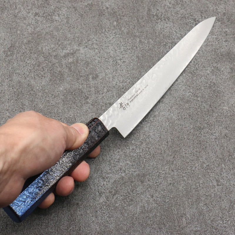 Sakai Takayuki Rinnou VG10 33 Layer Damascus Petty-Utility Japanese Knife 180mm Blue Lacquered Handle - Japannywholesale