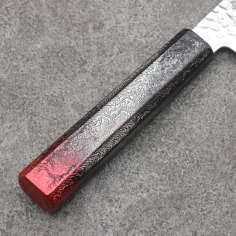 Sakai Takayuki Rinnou VG10 33 Layer Damascus Nakiri Japanese Knife 160mm Red Lacquered Handle - Japannywholesale