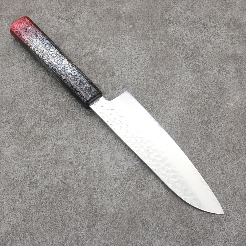 Sakai Takayuki Rinnou VG10 33 Layer Damascus Santoku Japanese Knife 170mm Red Lacquered Handle - Japannywholesale