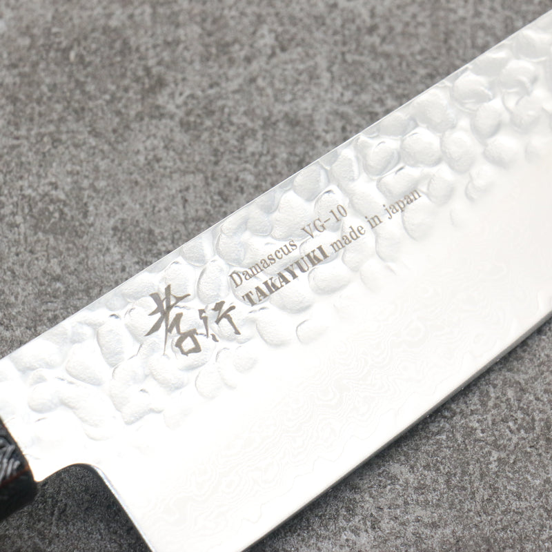 Sakai Takayuki Rinnou VG10 33 Layer Damascus Santoku Japanese Knife 170mm Red Lacquered Handle - Japannywholesale