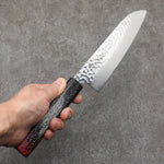 Sakai Takayuki Rinnou VG10 33 Layer Damascus Santoku Japanese Knife 170mm Red Lacquered Handle - Japannywholesale