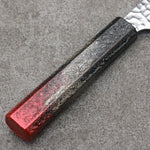 Sakai Takayuki Rinnou VG10 33 Layer Damascus Kengata Santoku Japanese Knife 160mm Red Lacquered Handle - Japannywholesale