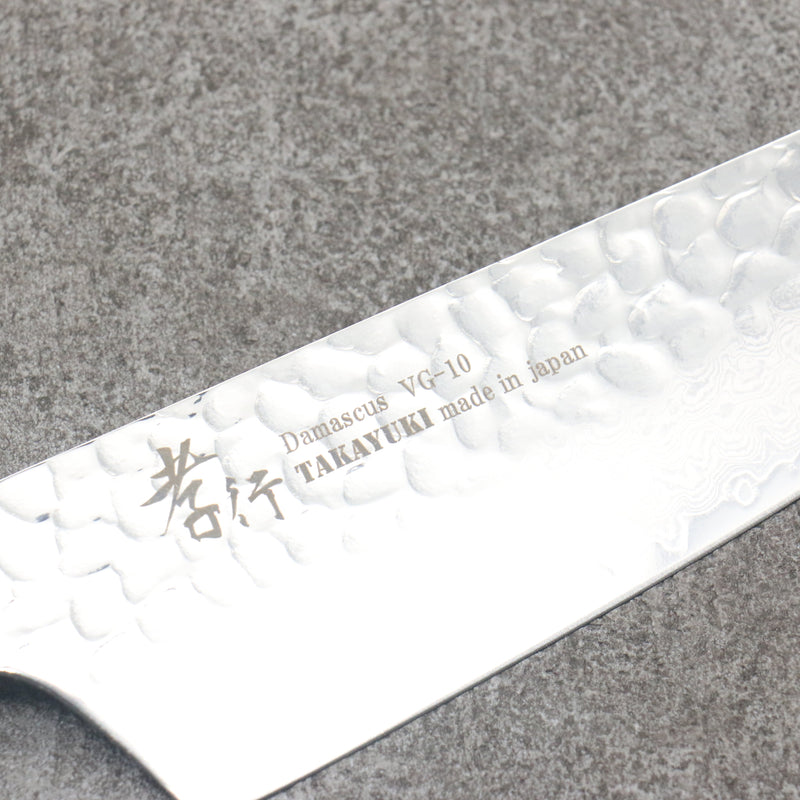 Sakai Takayuki Rinnou VG10 33 Layer Damascus Kengata Santoku Japanese Knife 160mm Blue Lacquered Handle - Japannywholesale