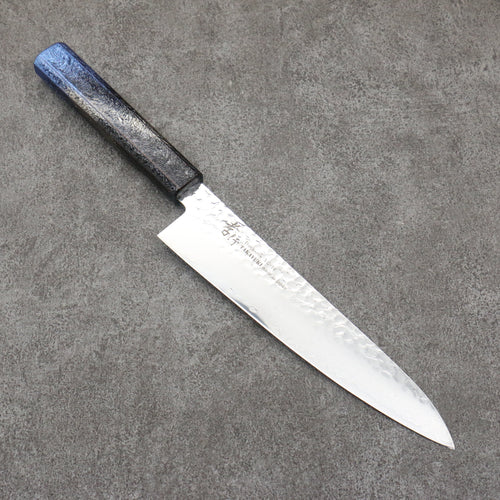 Sakai Takayuki Rinnou VG10 33 Layer Damascus Gyuto Japanese Knife 210mm Blue Lacquered Handle - Japannywholesale