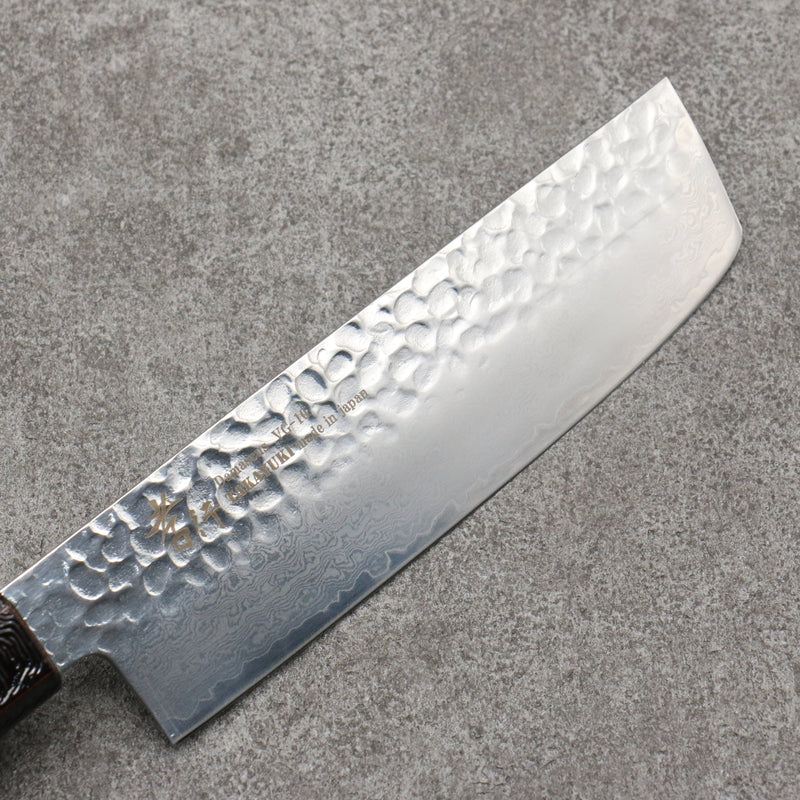 Sakai Takayuki Rinnou VG10 33 Layer Damascus Nakiri Japanese Knife 160mm Blue Lacquered Handle - Japannywholesale