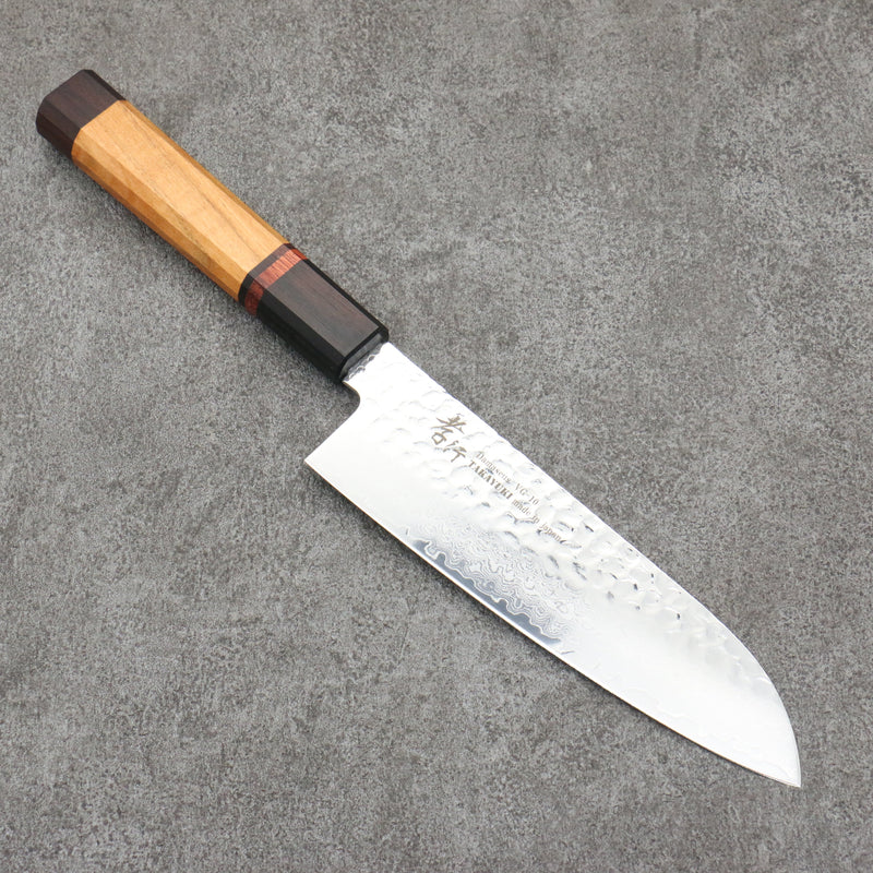 Sakai Takayuki VG10 33 Layer Damascus Santoku Japanese Knife 170mm Mountain cherry (12 sided) Handle - Japannywholesale