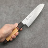 Sakai Takayuki VG10 33 Layer Damascus Santoku Japanese Knife 170mm Mountain cherry (12 sided) Handle - Japannywholesale