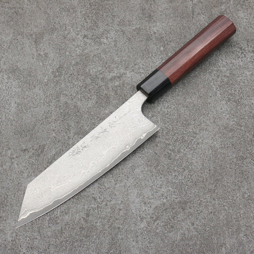Nao Yamamoto VG10 Black Damascus Bunka Japanese Knife 165mm Shitan Handle - Japannywholesale