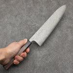 Nao Yamamoto VG10 Black Damascus Gyuto Japanese Knife 240mm Shitan Handle - Japannywholesale