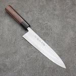 Hideo Kitaoka White Steel No.2 Damascus Mioroshi Deba Japanese Knife 210mm Shitan Handle - Japannywholesale