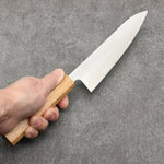 Seisuke Silver Steel No.3 Migaki Polish Finish Gyuto Japanese Knife 180mm White Oak Handle - Japannywholesale