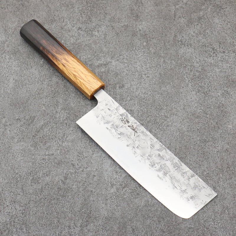 Seisuke SLD Washiji Nakiri Japanese Knife 165mm Burnt Oak Handle - Japannywholesale