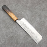 Seisuke SLD Washiji Nakiri Japanese Knife 165mm Burnt Oak Handle - Japannywholesale