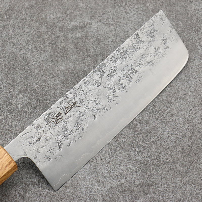 Seisuke SLD Washiji Nakiri Japanese Knife 165mm Burnt Oak Handle - Japannywholesale