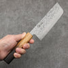 Seisuke SLD Washiji Nakiri Japanese Knife 165mm Burnt Oak Handle - Japannywholesale