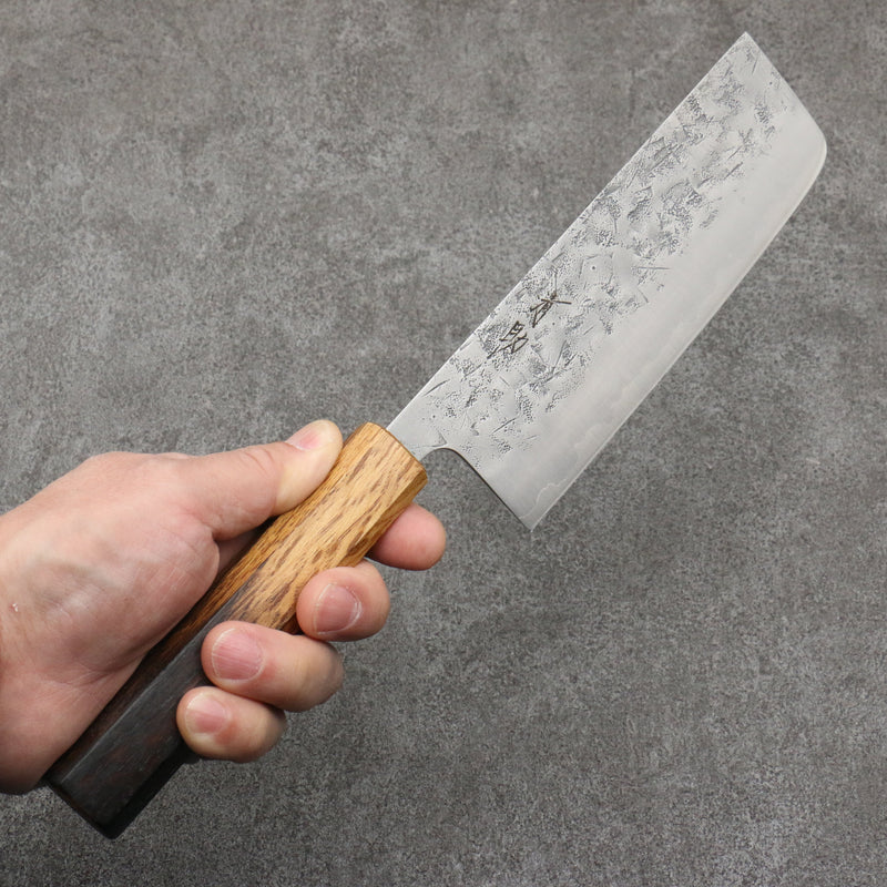 Seisuke SLD Washiji Nakiri Japanese Knife 165mm Burnt Oak Handle - Japannywholesale