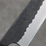 Nao Yamamoto Blue Steel Kurouchi Petty-Utility Japanese Knife 135mm Shitan (ferrule: Black Pakka wood) Handle - Japannywholesale