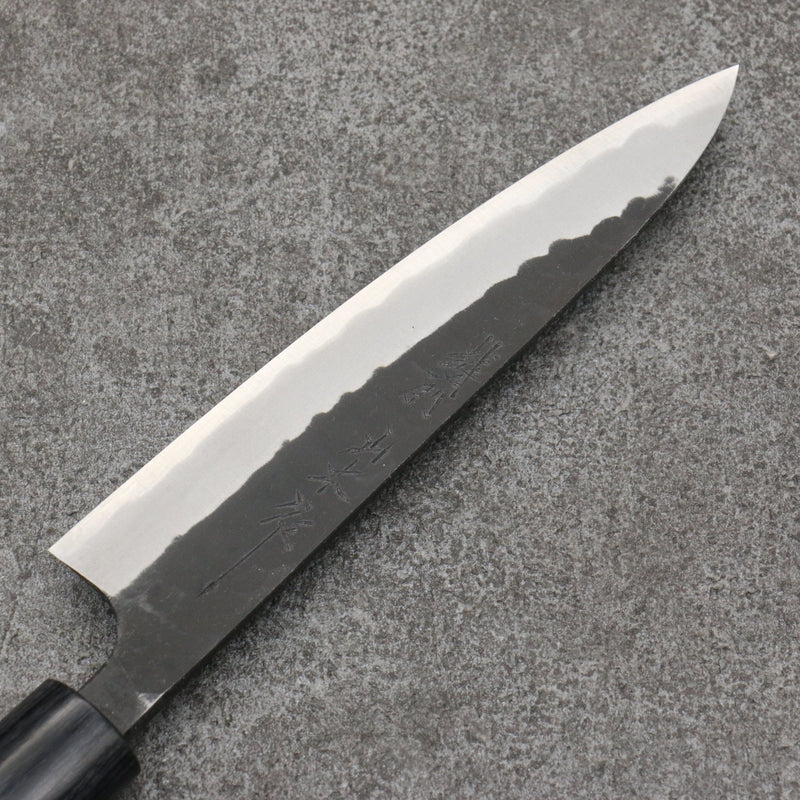 Nao Yamamoto Blue Steel Kurouchi Petty-Utility Japanese Knife 135mm Shitan (ferrule: Black Pakka wood) Handle - Japannywholesale