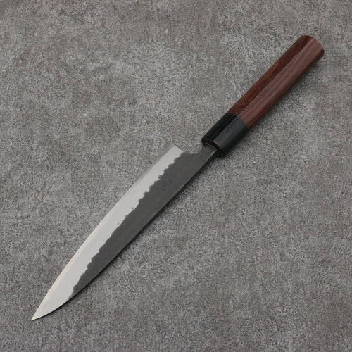 Nao Yamamoto Blue Steel Kurouchi Petty-Utility Japanese Knife 160mm Shitan (ferrule: Black Pakka wood) Handle - Japannywholesale