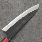 Nao Yamamoto Blue Steel Kurouchi Gyuto Japanese Knife 180mm Shitan (ferrule: Red Pakka wood) Handle - Japannywholesale