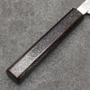 Hideo Kitaoka White Steel No.2 Damascus Mioroshi Deba Japanese Knife 195mm Oak with Black Silver Lacquer Handle - Japannywholesale