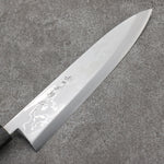 Hideo Kitaoka White Steel No.2 Damascus Mioroshi Deba Japanese Knife 240mm Black Washi Wrapped Handle - Japannywholesale
