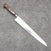 Seisuke Nami AUS10 Mirrored Finish Damascus Sujihiki  240mm Brown Pakka wood Handle - Japannywholesale