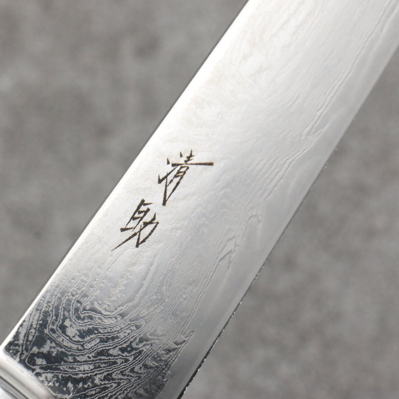 Seisuke Nami AUS10 Mirrored Finish Damascus Sujihiki  240mm Brown Pakka wood Handle - Japannywholesale