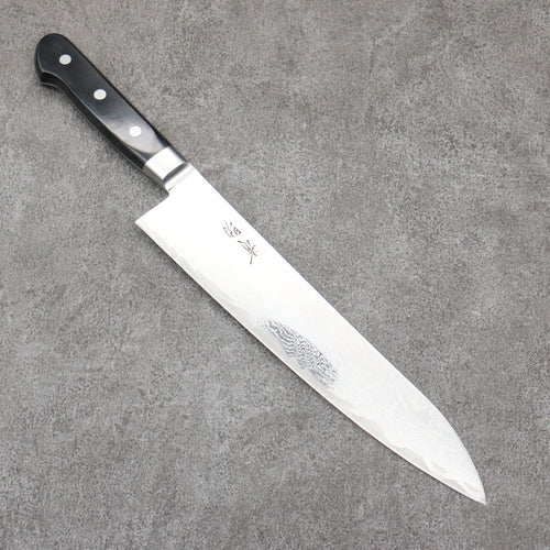 Seisuke Nami AUS10 Mirrored Finish Damascus Gyuto  240mm Black Pakka wood Handle - Japannywholesale