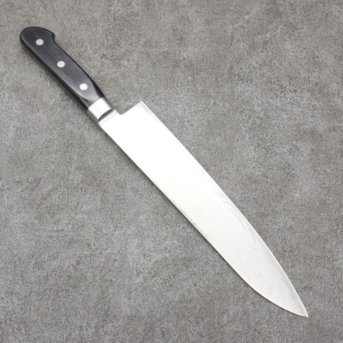 Seisuke Nami AUS10 Mirrored Finish Damascus Gyuto  240mm Black Pakka wood Handle - Japannywholesale