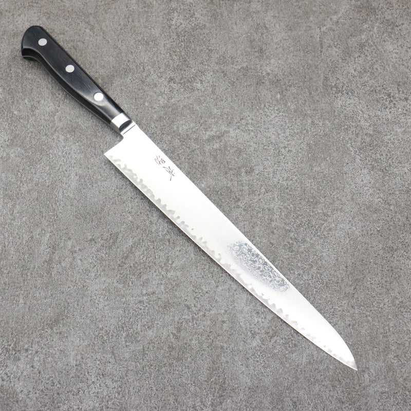 Seisuke Kagami2 AUS10 Mirrored Finish Damascus Sujihiki  240mm Black Pakka wood Handle - Japannywholesale