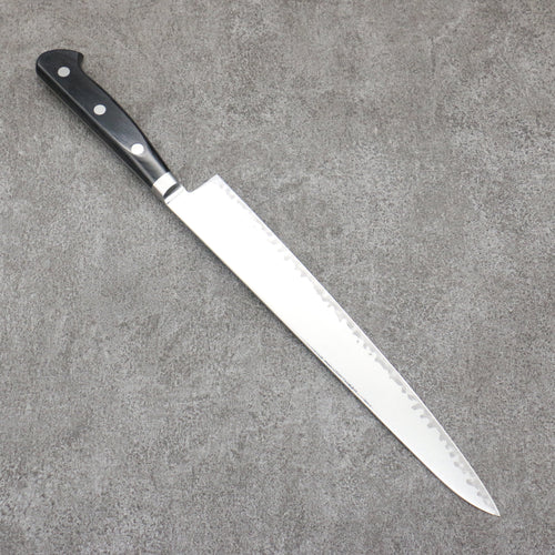 Seisuke Kagami2 AUS10 Mirrored Finish Damascus Sujihiki  240mm Black Pakka wood Handle - Japannywholesale