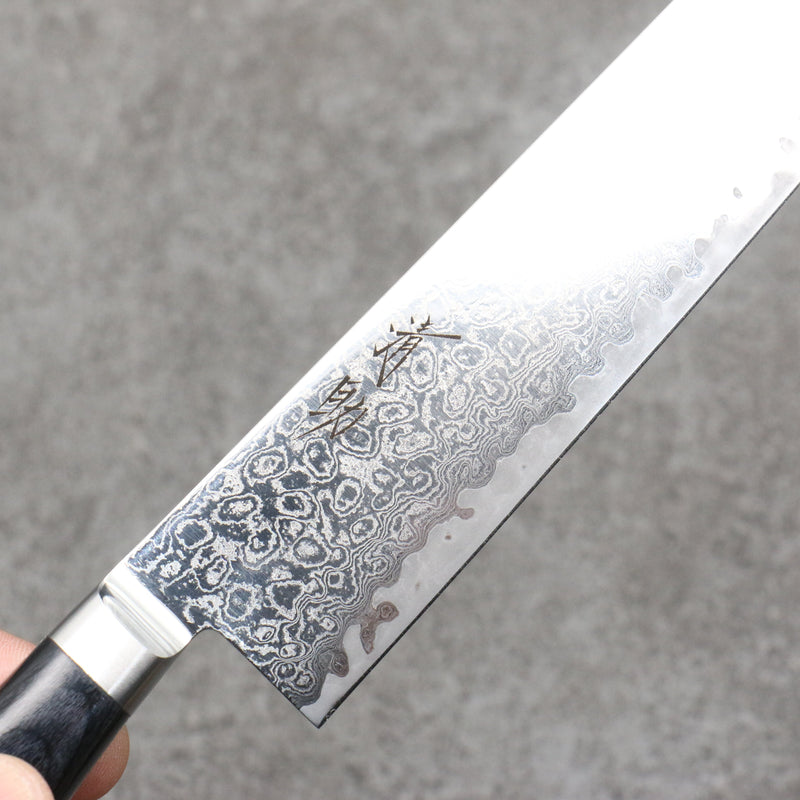 Seisuke Kagami2 AUS10 Mirrored Finish Damascus Sujihiki  240mm Black Pakka wood Handle - Japannywholesale