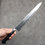 Seisuke Kagami2 AUS10 Mirrored Finish Damascus Sujihiki  240mm Black Pakka wood Handle - Japannywholesale