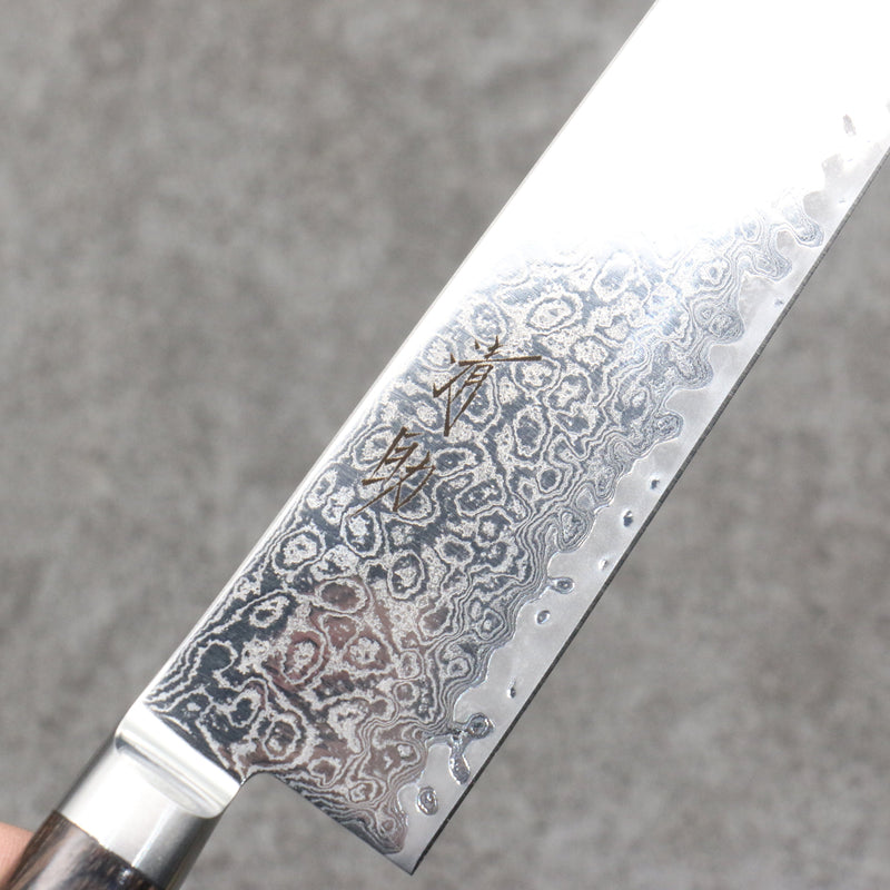 Seisuke Kagami2 AUS10 Mirrored Finish Damascus Sujihiki  240mm Brown Pakka wood Handle - Japannywholesale