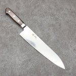 Seisuke Kagami2 AUS10 Mirrored Finish Damascus Gyuto  210mm Brown Pakka wood Handle - Japannywholesale