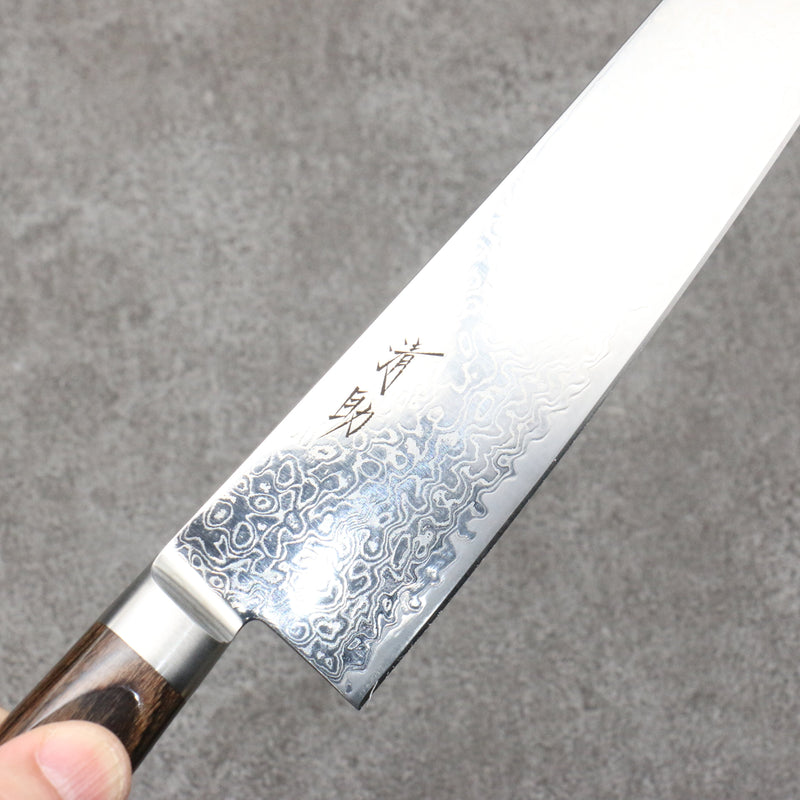 Seisuke Kagami2 AUS10 Mirrored Finish Damascus Gyuto  210mm Brown Pakka wood Handle - Japannywholesale