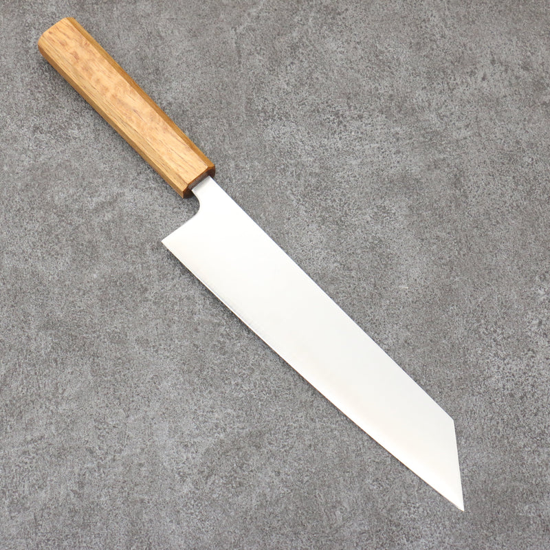 Seisuke Silver Steel No.3 Migaki Polish Finish Kiritsuke Gyuto  210mm White Oak Handle - Japannywholesale