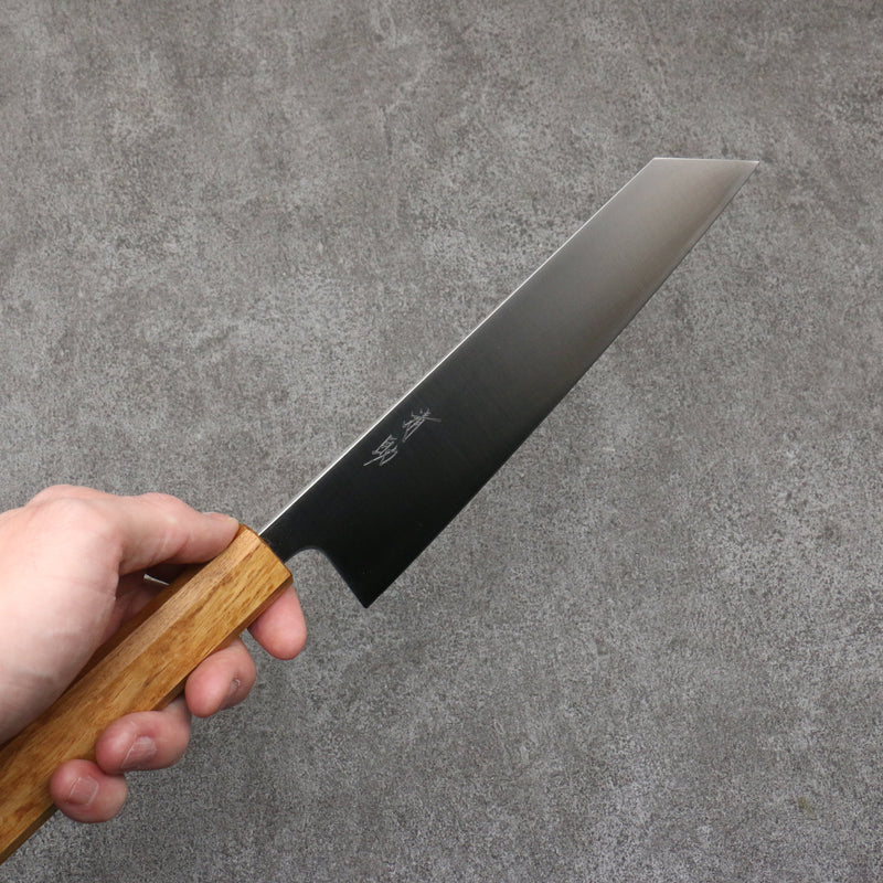 Seisuke Silver Steel No.3 Migaki Polish Finish Kiritsuke Gyuto  210mm White Oak Handle - Japannywholesale